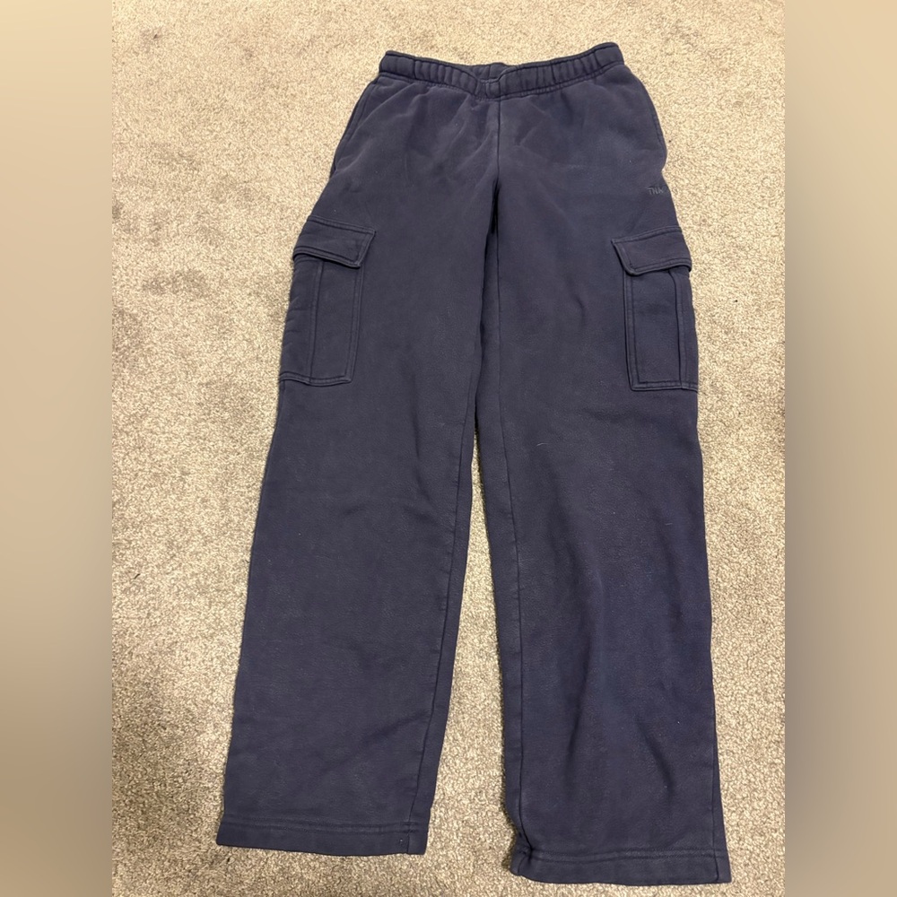 TNA Aritzia navy blue Cozy Sweatfleece Mega Cargo Sweatpants